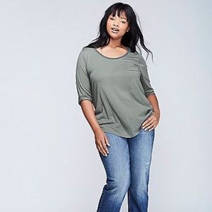Lane Bryant Tops - Lane Bryant 3/4 Sleeve Scoop-Neck Pocket Tee 26/28 Lane Bryant Tops - Lane Bryant 3/4 Sleeve Scoop-Neck Pocket Tee 26/28